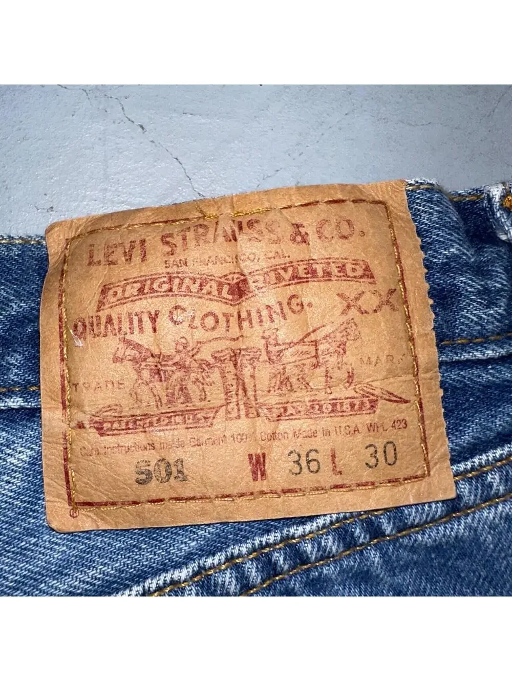 Levis 501 Vintage 90s USA XX Straight Leg Jeans Blue Med Wash 36x30 Act 34x29